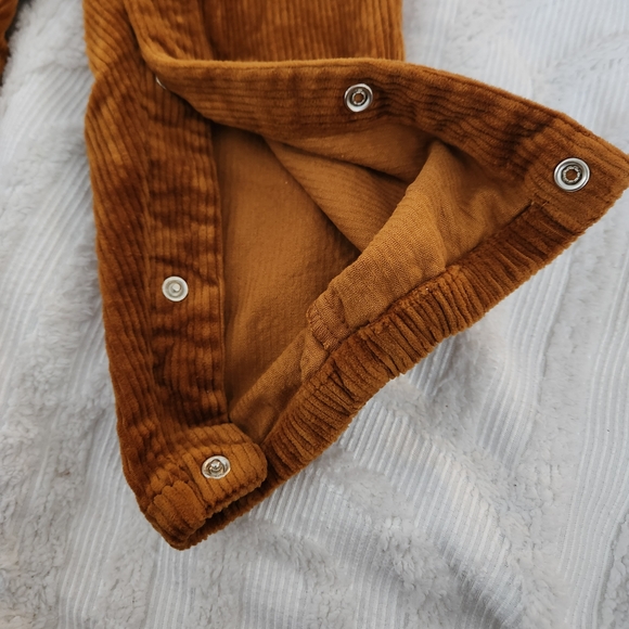 Rylee + Cru Warm Brown Rust Corduroy Bib Overalls 18-24 months - Picture 5 of 5